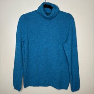 Charter Club Cashmere Turtleneck Sweater Womens Medium Teal Blue Luxury Knit
